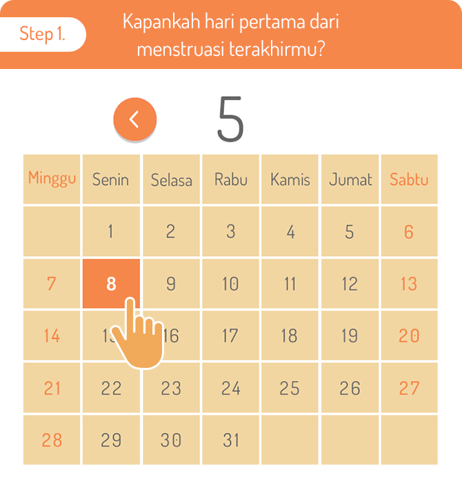 Step 1. Kapankah hari pertama dari menstruasi terakhirmu?